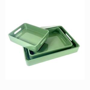 Plateau de service élégant en laque de forme personnalisée, plateau décoratif pour servir du thé, du café, des aliments, pour la maison et la cuisine - Product Image 1