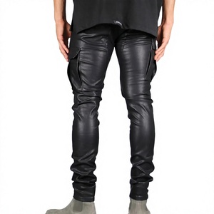 ELYSIAN INDUSTRIES <b>Men</b> <b>Leather</b> <b>Pants</b> Casual Straight Fit Mid Waist Midweight Eco-friendly High-quality Daily Wear Classic Winter - Product Image 3