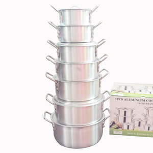 Conjunto de Panelas de Alumínio Direto da Fábrica com 7 Peças e Tampa de Vidro, Cabo Ergonômico para Casa e Restaurante - Product Image 2