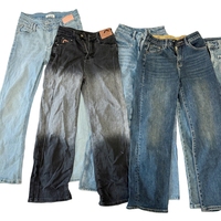 Vente directe d'usine, jeans larges pour femmes, styles de mode mixtes d'occasion, vente en gros en vrac pour la revente