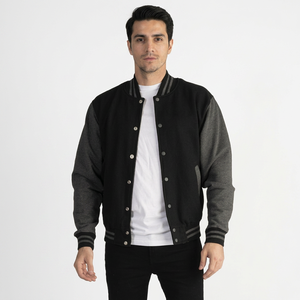 Veste de baseball en molleton de haute qualité, style streetwear, avec patchs logo personnalisés - Product Image 1