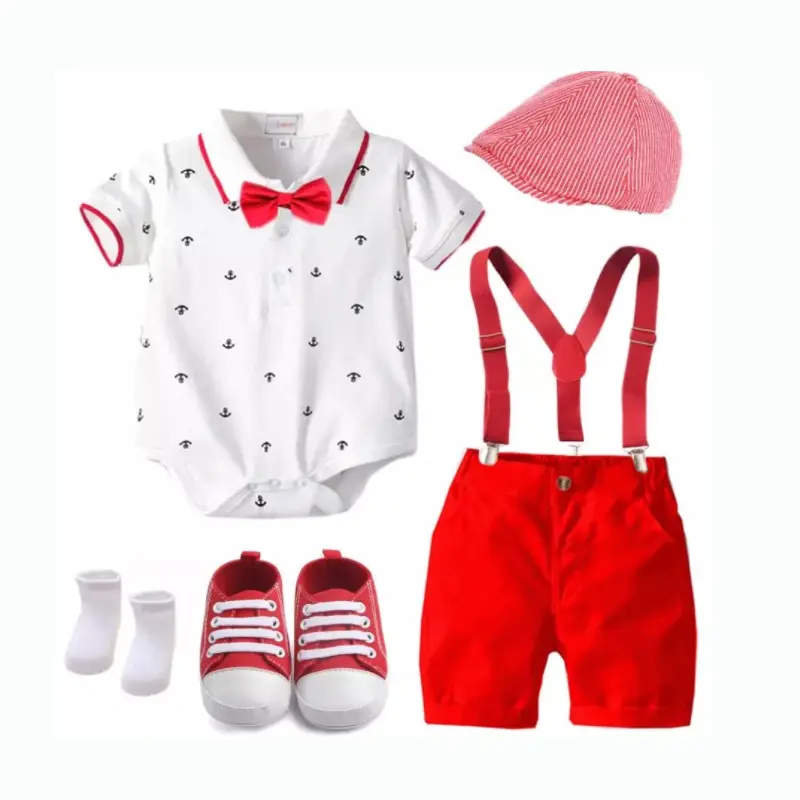 Custom Designer Baby Boy Kerstpakken 3 6 Maanden Formele Baby Set Met Vlinderdas Schoenen Hoed Ins Populaire Peuter Jongen Kleding Sets