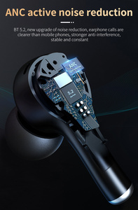 J7 V5.2 Earbud TWS nirkabel <span class=keywords><strong>Bluetooth</strong></span>, Earphone panggilan olahraga Game tahan air Stereo HiFi dengan peredam bising ENC + ANC - Product Image 5
