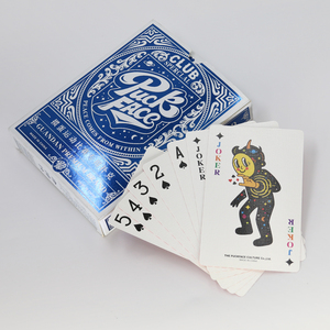 Custom Printed Blue Design Playing Cards Square Corners Glossy Coating Personalized Poker Game Cards - Product Image 1