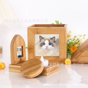 กรอบรูปสัตว์เลี้ยงไม้รูปทรงบ้าน ทำจากไม้เนื้อแข็ง ทำด้วยมือ สำหรับแมว สุนัข ของที่ระลึก วางบนโต๊ะ แนวตั้ง - Product Image 2