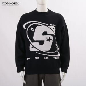 Suéter Personalizado OEM de Manga Larga, Suéter de Punto de Algodón, Cuello Redondo, Jacquard, para Hombre - Product Image 4