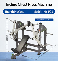 Máquina de Press Inclinado para Pecho HY-Fitness, Comercial, para Entrenamiento de Fuerza, Ajustable, con Brazos y Patas de Acero Resistentes