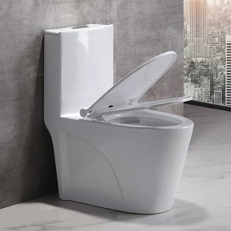 ORTONBATH New Design Bathroom Floor Mounted Commode White Colored One Piece Toilet Ceramic For Sale
