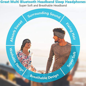 Tai nghe thể thao <span class=keywords><strong>Bluetooth</strong></span> không dây, tai nghe ngủ, tai nghe nghe nhạc khi đi du lịch giá xuất xưởng, mặt nạ che mắt rảnh tay - Product Image 2