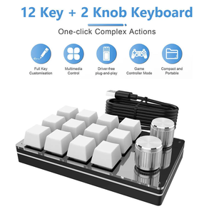 Tastiera Programmabile a <span class=keywords><strong>12</strong></span> Tasti e 2 Manopole, Compatibile BT/Cablata, Mini Tastierino Hotswap 2.4G per Ufficio e Gaming - Product Image 6