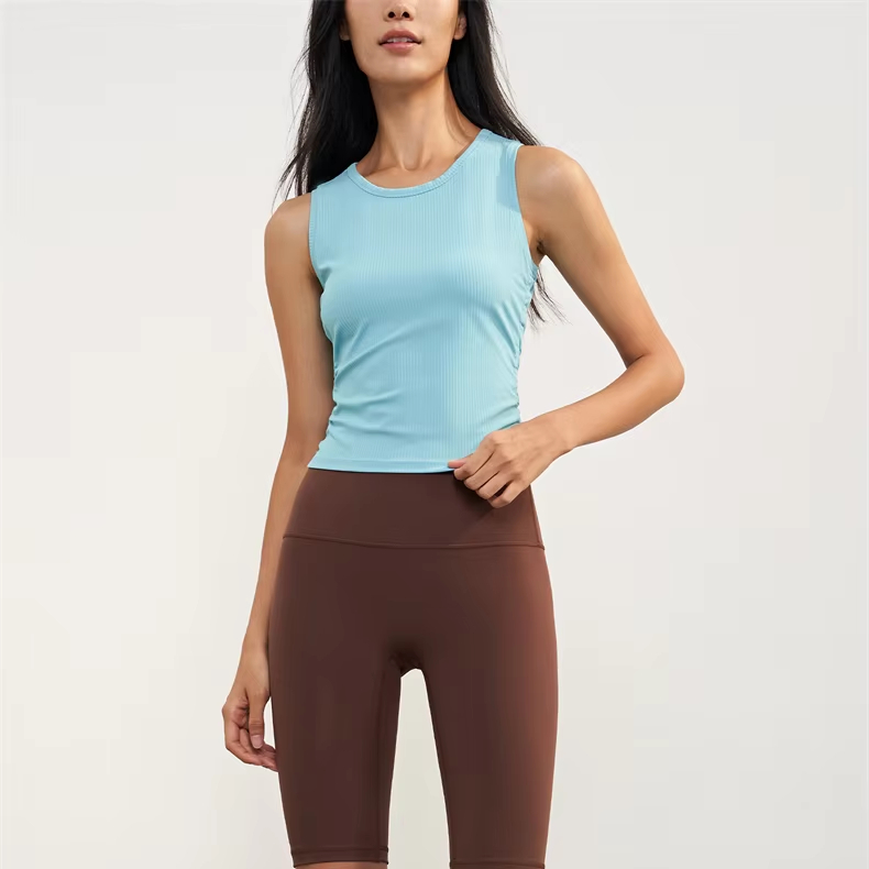 Women's Lightweight Grey Yoga Tank Top Quick-Dry Breathable Gym and Outdoor Sports Fitness Running Top Sleeveless