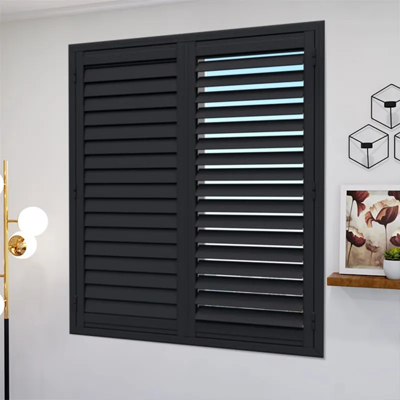 Factory price black plantation shutters blinds shades shutters for windows