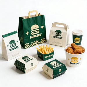 Boîte à emporter personnalisée en aluminium de qualité alimentaire pour hamburgers, emballage rapide pour frites et poulet, boîte à poignée - Product Image 1