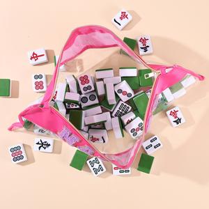 Nueva Bolsa de Cosméticos de Lujo con Bordado Mahjong, Transparente, Impermeable, Portátil, de PVC, con Cierre, Gran Capacidad, para Regalo - Product Image 3