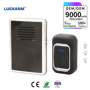 LUCKARM Sonnette <span class=keywords><strong>sans</strong></span> <span class=keywords><strong>fil</strong></span> noire de haute qualité 38 Melody <span class=keywords><strong>Carillon</strong></span> Sonnette de porte - Product Image 1