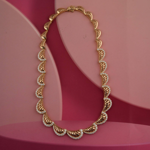 Collier ras du cou en argent 925 avec moissanite, finition dorée, coupe ronde, élégant, pour fiançailles, mariage, bijoux de mariée, cadeau pour elle - Product Image 5