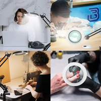 Desktop Dual-axis Cantilever Holder 10x Magnifying Glass Adjustable Color Temperature Usb Powered Ring Light Light Photographic