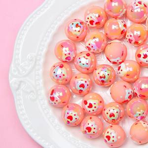 Cuentas redondas de acrílico pintadas a mano de dibujos animados bonitos para materiales hechos a mano DIY cadenas de teléfonos móviles accesorios bolsas colgantes - Product Image 4