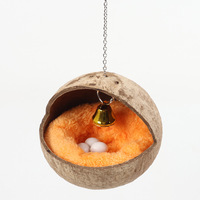 Nouveau Nid d'Oiseau Écologique en Charbon de Coco Naturel Durable avec Doublure en Coton, Boîte d'Élevage, Balançoire, Hamac et Jouets à Anneaux Suspendus - Guangdong