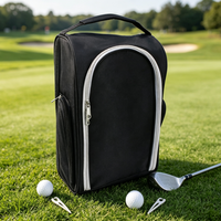 Sac de transport pour chaussures de golf en polyester avec fermeture éclair et logo personnalisé, respirant, pour le voyage et les cadeaux, vente en gros