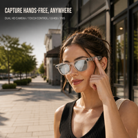 Lunettes Intelligentes IA avec Caméra HD 4K, Batterie 255 mAh, Étanchéité IPX-5, Contrôle Tactile, Traduction en Temps Réel, Protection Lumière Bleue, Double Micro Anti-Bruit