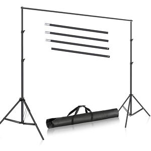 2.6x 3m 8.5ft * 9.8ft zemin arka plan çerçevesi işık standı + 4 adet klip + taşıma çantası arka standı stüdyo kiti - Product Image 5