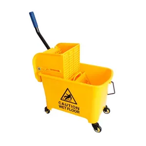 20L 24L 32L Rigid Plastic Side Press Floor Cleaning Squeeze Mop Bucket With Wringer For Commercial