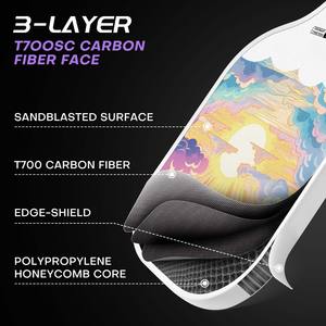 Raquette de pickleball légère et portable en fibre de carbone brute certifiée USAPA, avec noyau en nid d'abeille thermoformé, fabriquée en usine - Product Image 2