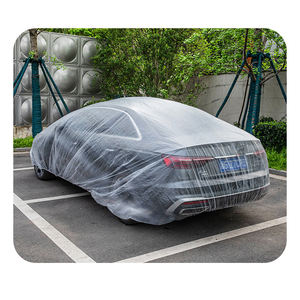 Housse de voiture jetable imperméable et anti-poussière, élastique, facile à installer, équipement de pluie pour les voyages, housse de voiture en plastique - Product Image 1