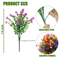 Untuk Dekorasi Luar Ruangan, Rangkaian Bunga Plastik Camellia Rumput Musim Semi Buatan 7 Cabang, Vas 30-100cm, Buatan Tangan Bertabur Bintang