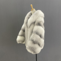 Veste courte en fourrure de renard bleu de qualité supérieure - Manteau d'hiver en fourrure pour femmes de qualité export