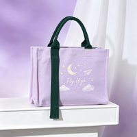 Tas Penyimpanan Lipat Anti Debu Berbahan Kanvas Custom Print dengan Ritsleting, Tas Jinjing Perjalanan, Dompet, Tempat Alat Kecantikan, Souvenir Pesta, Ukuran Panjang