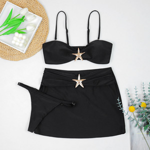 Set Bikini brasiliano Sexy estate 2025 per <span class=keywords><strong>donna</strong></span> con cinturino rimovibile 3 pezzi con stella del <span class=keywords><strong>mare</strong></span> <span class=keywords><strong>perizoma</strong></span> + Mini costume <span class=keywords><strong>da</strong></span> bagno - Product Image 5