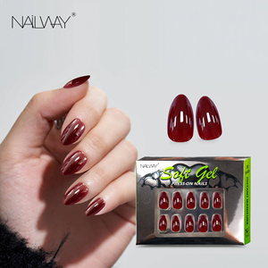 Nailway Moyen Amande Brillant Métallique Brillant <span class=keywords><strong>Faux</strong></span> Ongles Glacé <span class=keywords><strong>Faux</strong></span> Ongles Chrome Gel Press On Nails - Product Image 3