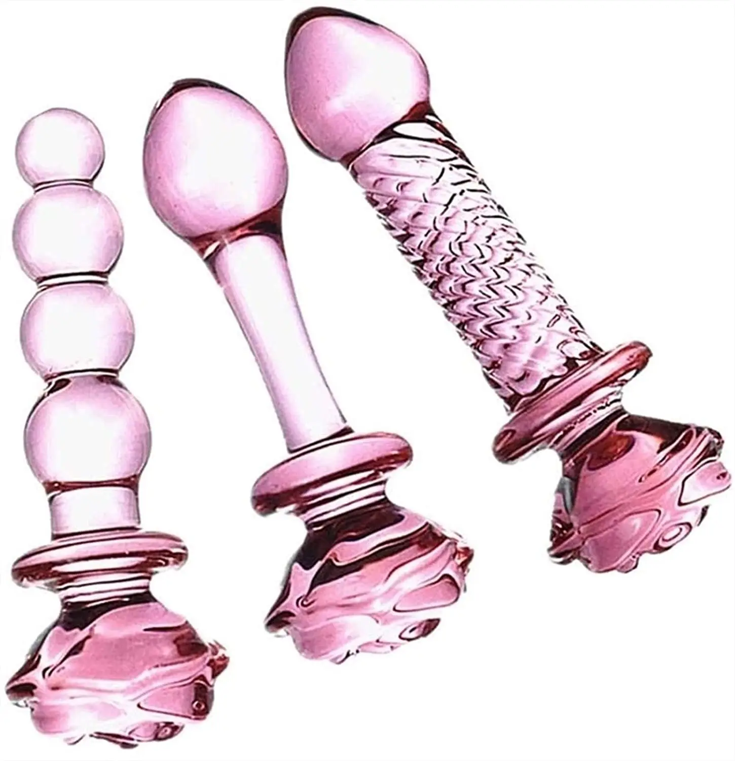 Neuer rosa Glas Dildo Anal Plug  Wasserfeste Analperlen fr Frauen