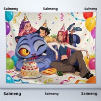 Tapisserie murale moderne en peluche Sajaboys pour filles, décoration murale en panneau KT pour fêtes d'anniversaire d'enfants, y compris les fêtes