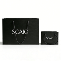 Sac en papier noir de luxe personnalisé de haute qualité pour l'emballage de parfums pour hommes