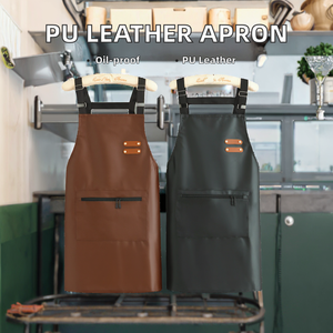 Trọng lượng nhẹ PU da Lớn Túi đầu bếp Tạp dề thả điều chỉnh mỡ-eo bằng chứng cho nam giới và phụ nữ để làm sạch - Product Image 5
