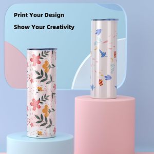 Sublimation Tumblers Bulk 30oz - Blanks Straight Skinny Tumbler White Stainless Steel Insulated Sublimation Tumblers - Product Image 3