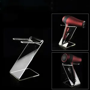 Tabletop Z Shape Clear Acrylic Hair Dryer Display Holder Electric Hair Dryer Display Stand