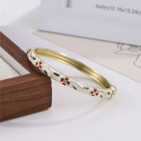 Bracelet manchette multicolore en émail cloisonné avec strass floraux, jonc ouvert à ressort intérieur doré, accessoires de costume ethnique pour femmes