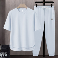 Nieuwe collectie heren sportkleding gym casual effen shirt korte broek 2-delige set groothandel logo borduurwerk heren T-shirt set