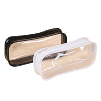 Pochette à stylo à fermeture éclair transparente en plastique PVC transparent porte-crayon pour enfants sac de papeterie scolaire