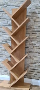 Tree Bookshelf 8 Tier Floor Standing <strong>Oak</strong> Bookcase with Wooden <strong>Shelves</strong> Rack Display <strong>Unit</strong> for Living Room Home Office - Product Image 2