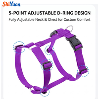 Harnais pour chien SHIYUAN réglable à 5 points avec anneau en D, gilet de promenade en nylon de type H anti-évasion pour chiens de taille moyenne et grande