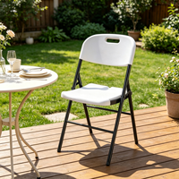 Chaise pliante en plastique robuste pour extérieur, jardin, patio, empilable, portable, gain de place, chaise de mariage