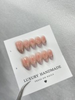 Vente en gros de faux ongles en acrylique peints à la main, design personnalisé, faits à la main pour les doigts