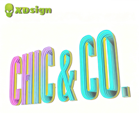 Lettres en relief personnalisées Infinity Abyss IPx7 avec LED multicolores, en acrylique semi-transparent, signalétique 3D, décoration contrôlée par Bluetooth