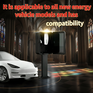 Nouvelle borne de recharge octogonale pour véhicules électriques et véhicules utilitaires légers, <span class=keywords><strong>installation</strong></span> au sol, acier galvanisé, verrouillable, résistante aux intempéries, noire - Product Image 3