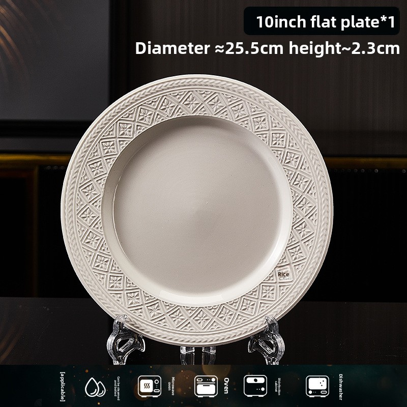 Assiette ronde peu profonde de 10 pouces